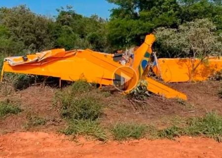 Avião agrícola caiu durante reconhecimento de área, a 200 metros da pista